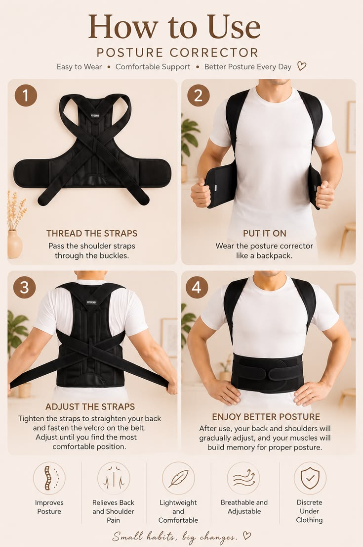 Unisex Adjustable Posture Corrector - Universal Size